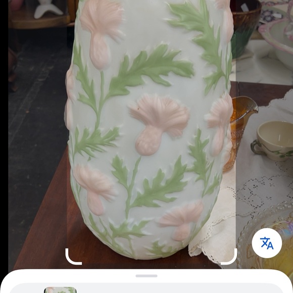 Vintage Phoenix Consolidated Thistle Pattern Umbrella Vase 18”